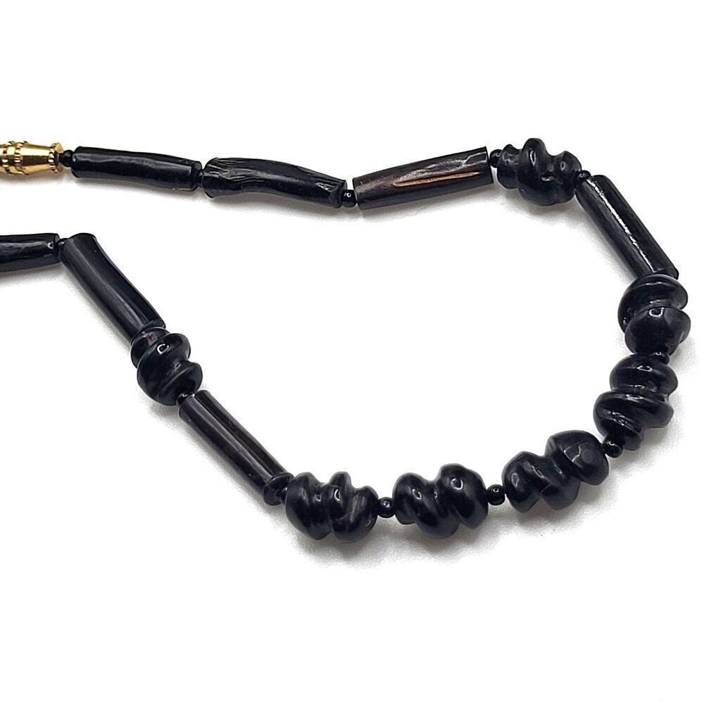 Estate Vintage Black Coral Bracelet 8.5in
